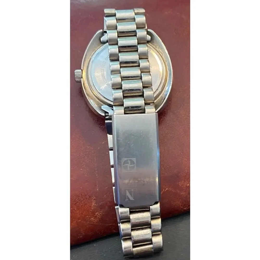 Women's 30mm Nautica Watch, Silver Tone with Black Bezel, WR to 50M